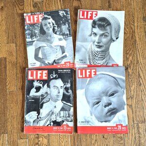 Four 1940s LIFE Magazines, 1947-49, Vintage Adverts, Genuine LIFE Mags
